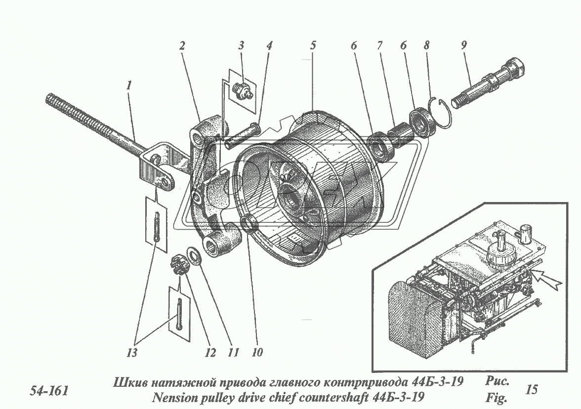 Шкив натяжной привода главного контрпривода 44Б-3-19